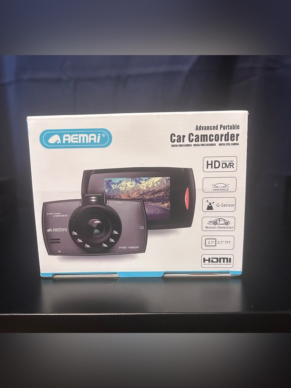 New Black Advanced Portable Car Camcorder - HD DVR with G-Sensor